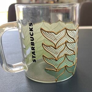 Starbucks‎ Clear Glass Mug Sea Scales Design Coffee Tea Cup